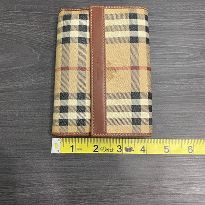 BURBERRY Coated Canvas Brown Leather Wallet