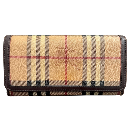 BURBERRY Coated Canvas Brown Leather Wallet