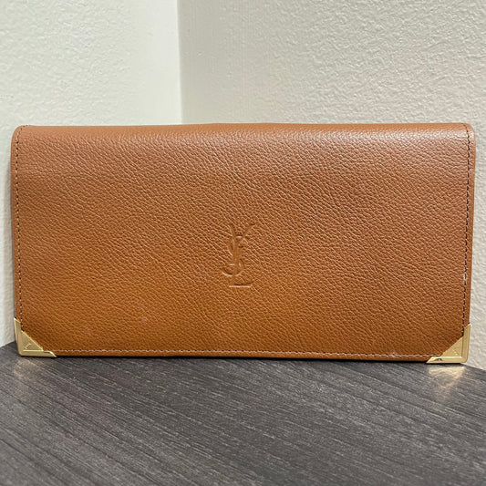 YVES SAINT LAURENT YSL Brown Leather Wallet