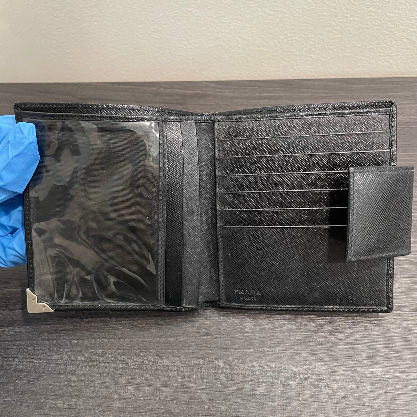 PRADA Men's Black Leather Wallet
