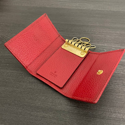 SOLD! Gucci GG Canvas Web Sherry Line Clutch Bag & Gucci GG Marmont Leather Key Case