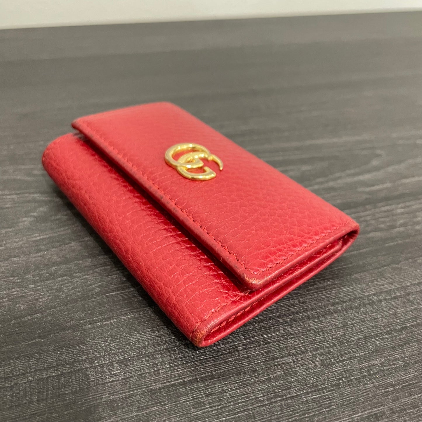 SOLD! Gucci GG Canvas Web Sherry Line Clutch Bag & Gucci GG Marmont Leather Key Case