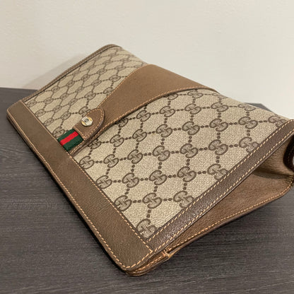 SOLD! Gucci GG Canvas Web Sherry Line Clutch Bag & Gucci GG Marmont Leather Key Case