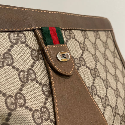 SOLD! Gucci GG Canvas Web Sherry Line Clutch Bag & Gucci GG Marmont Leather Key Case