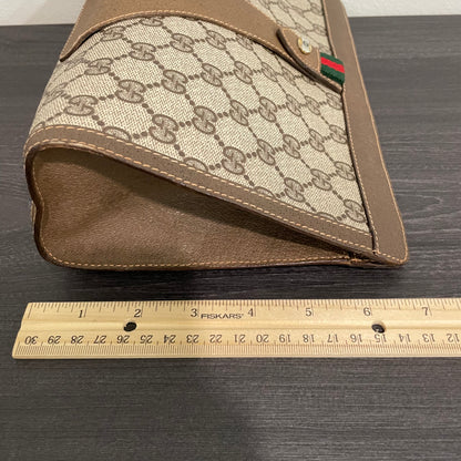 SOLD! Gucci GG Canvas Web Sherry Line Clutch Bag & Gucci GG Marmont Leather Key Case