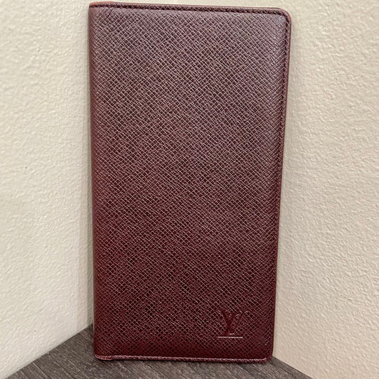LOUIS VUITTON Brown Leather Checkbook Holder