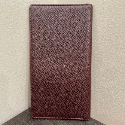 LOUIS VUITTON Brown Leather Checkbook Holder