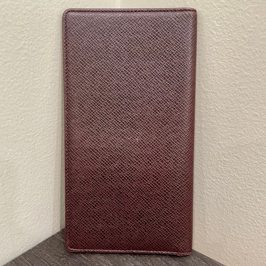 LOUIS VUITTON Brown Leather Checkbook Holder