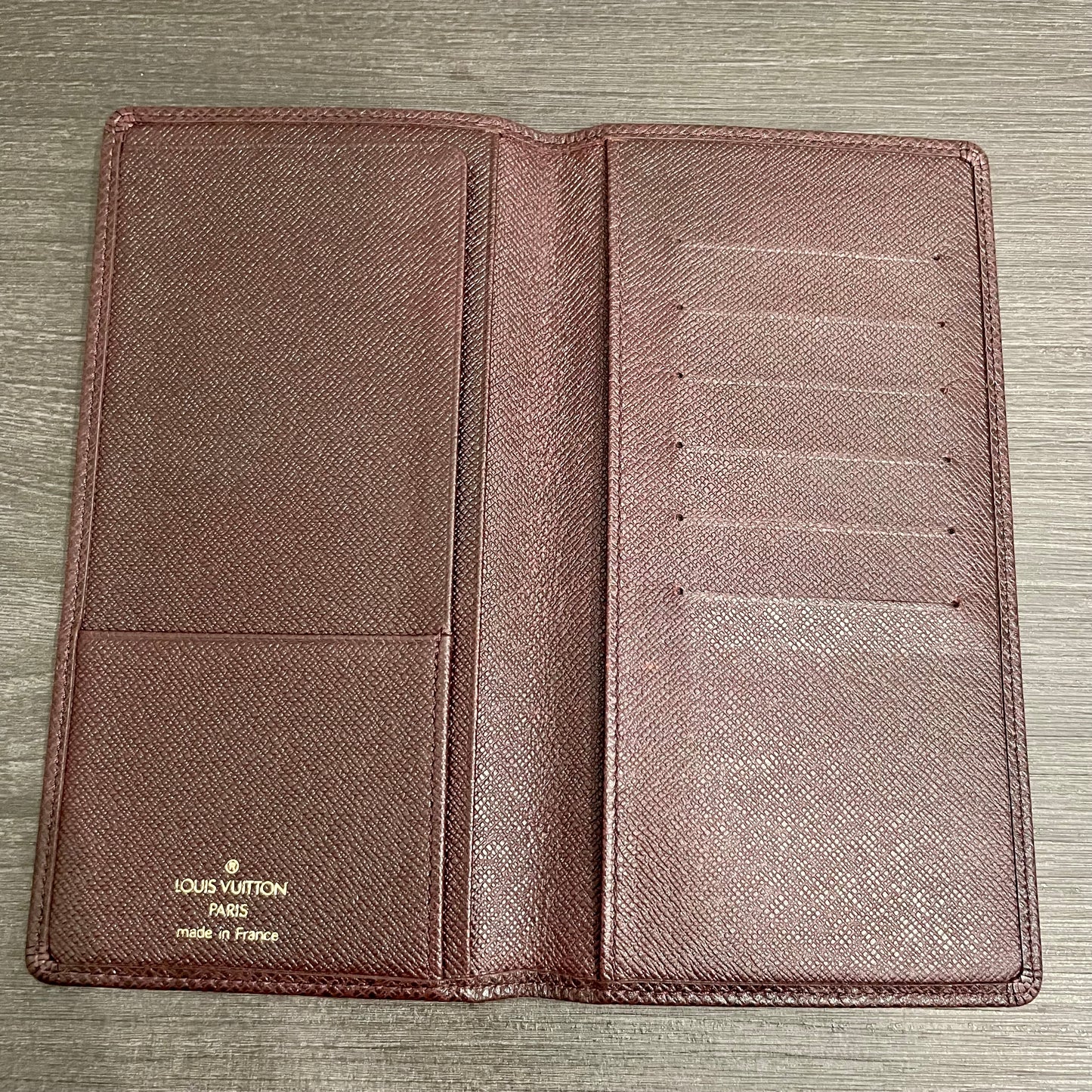 LOUIS VUITTON Brown Leather Checkbook Holder