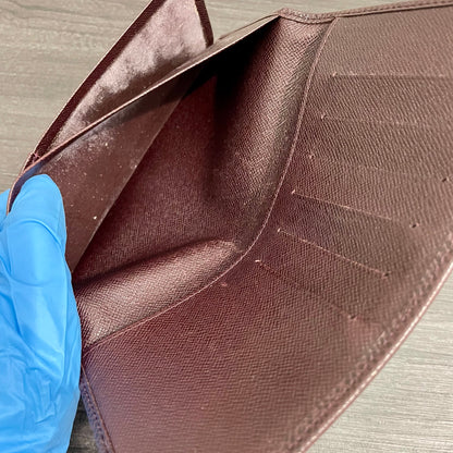 LOUIS VUITTON Brown Leather Checkbook Holder