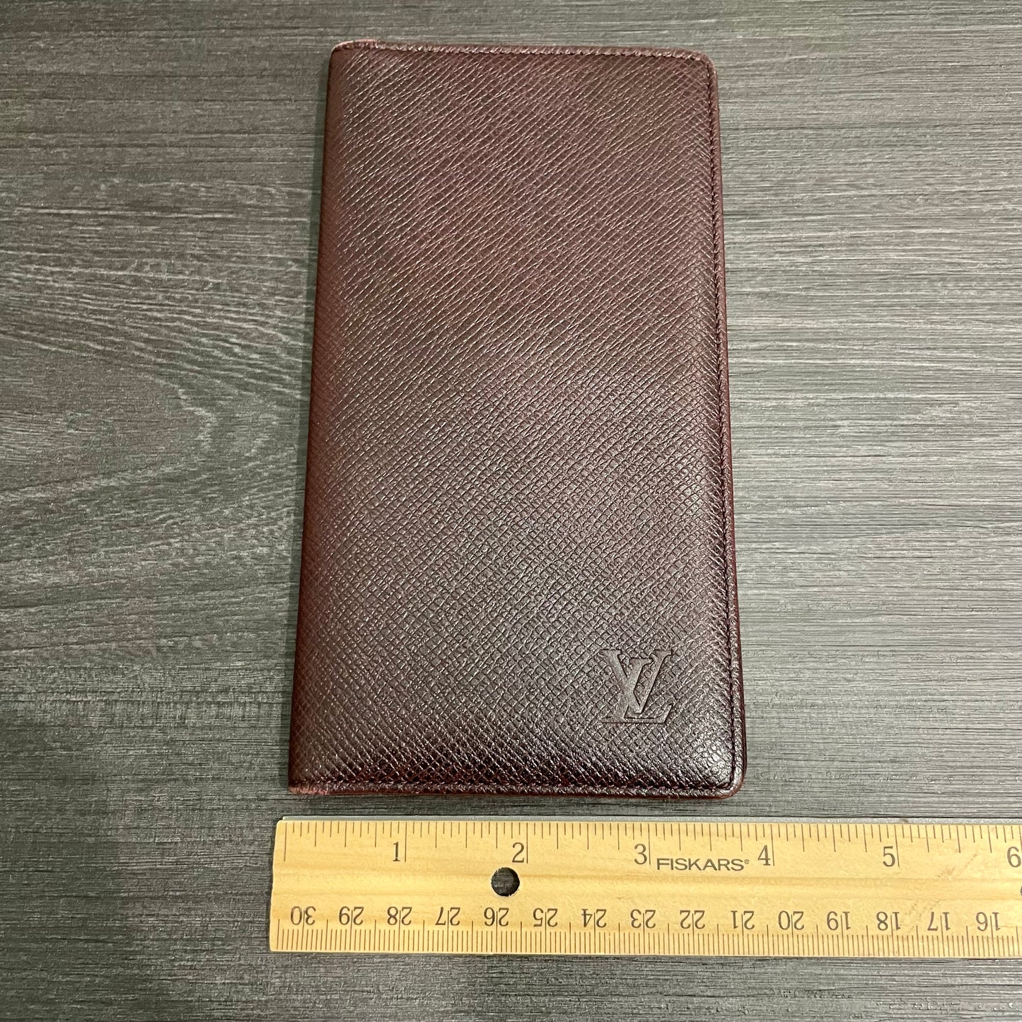 LOUIS VUITTON Brown Leather Checkbook Holder