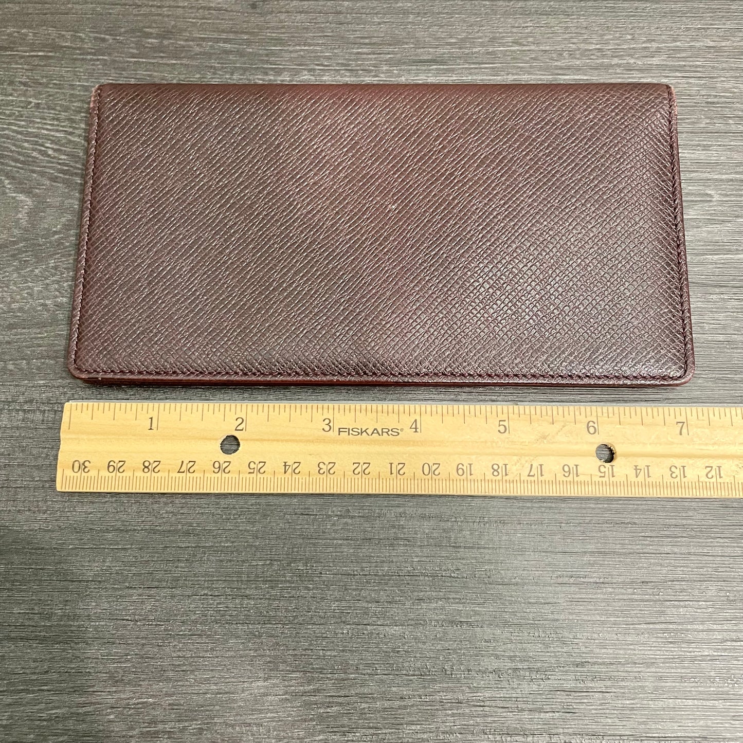 LOUIS VUITTON Brown Leather Checkbook Holder