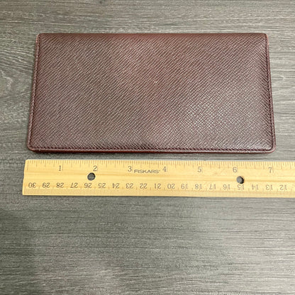 LOUIS VUITTON Brown Leather Checkbook Holder
