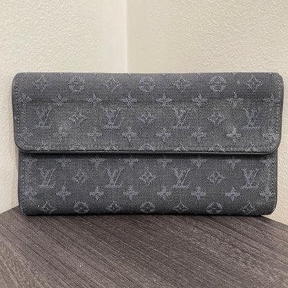 LOUIS VUITTON Navy Monogram Canvas Wallet