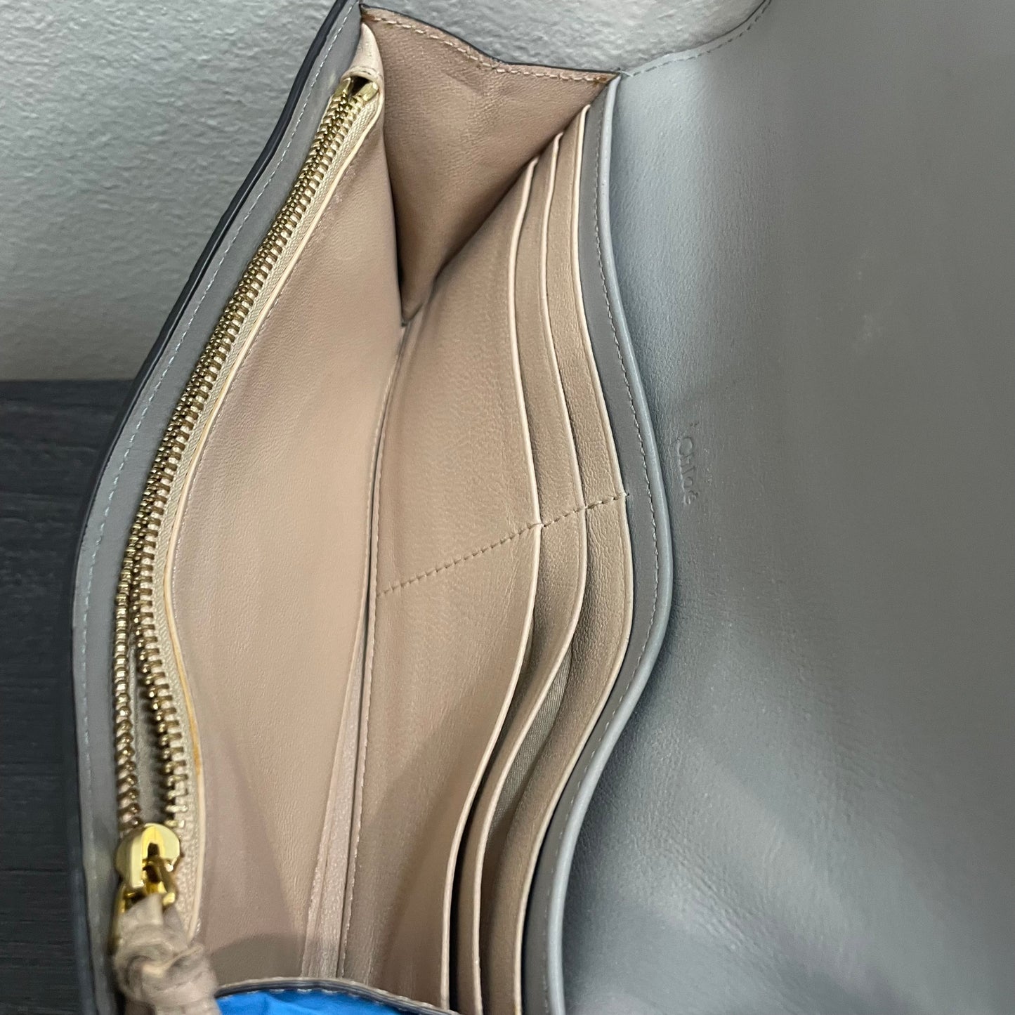 CHLOE Gray Leather Wallet