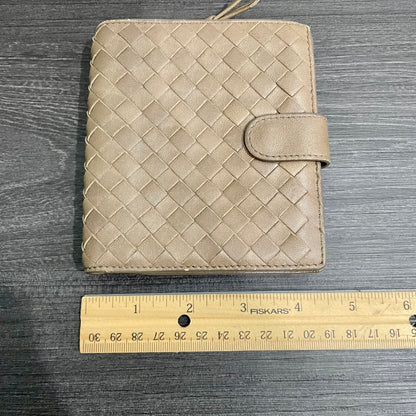 BOTTEGA VENETA Beige Weave Wallet