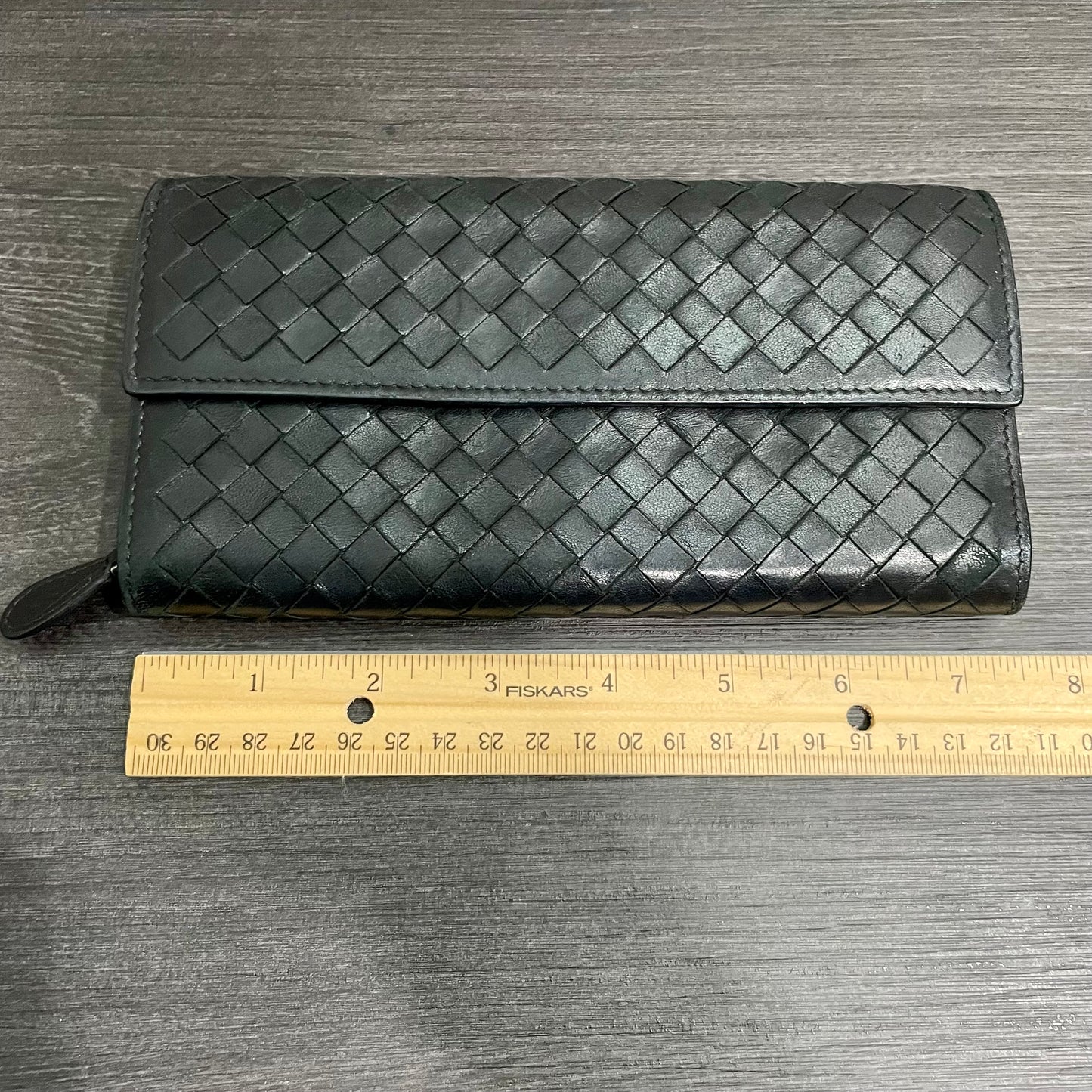 BOTTEGA VENETA Black Weave Wallet