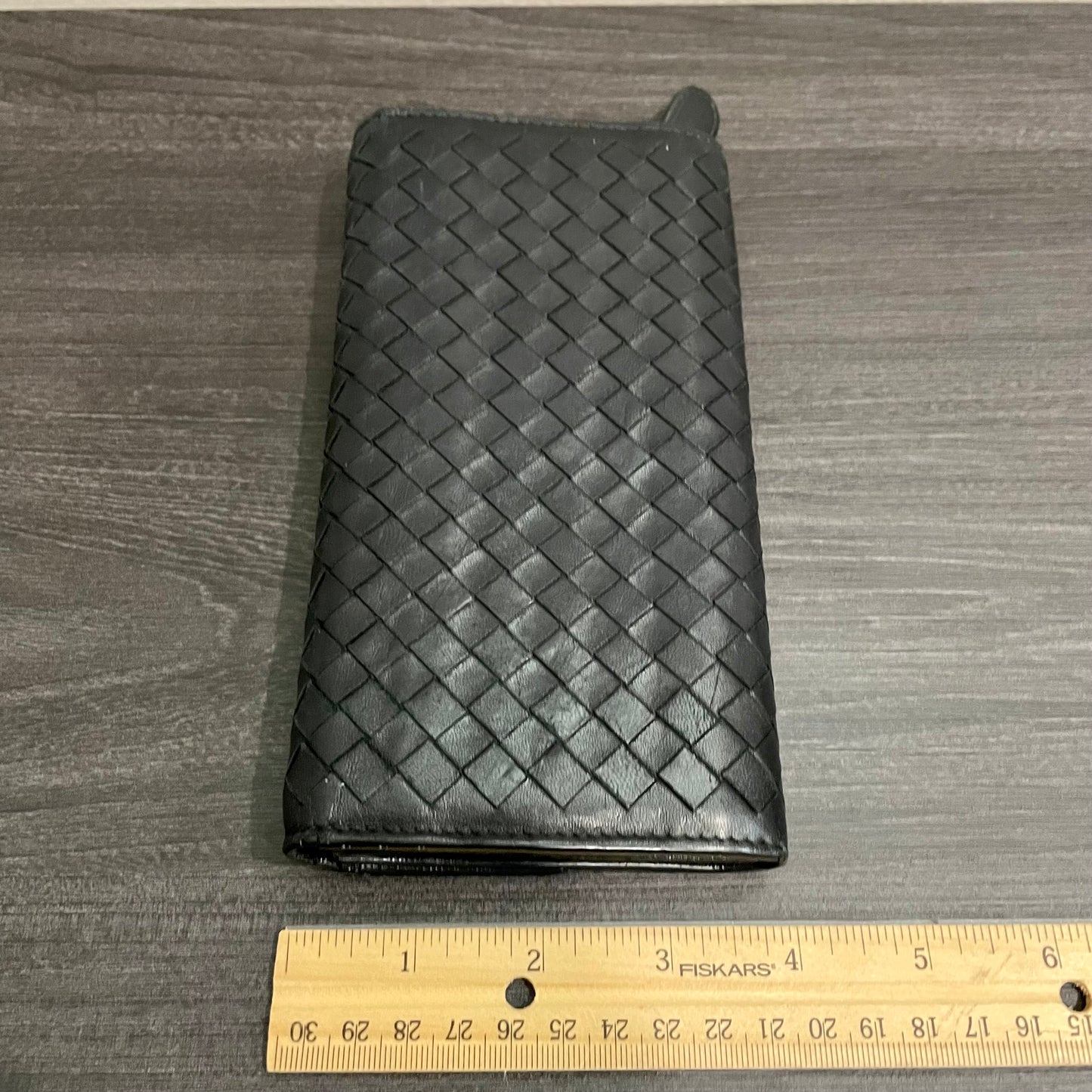 BOTTEGA VENETA Black Weave Wallet