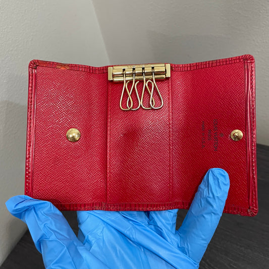 LOUIS VUITTON Red Epi Key Case (4 Rings)