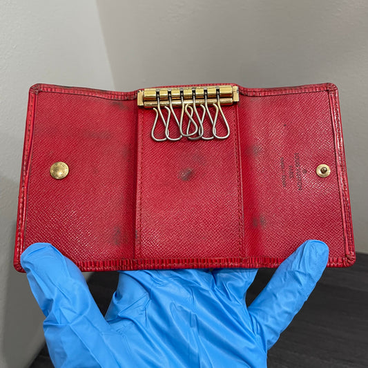LOUIS VUITTON Red Epi Key Case (6 Rings)