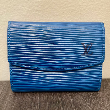 LOUIS VUITTON Blue Epi Coin Case