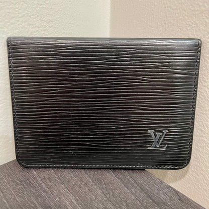 LOUIS VUITTON Black Epi Card Case
