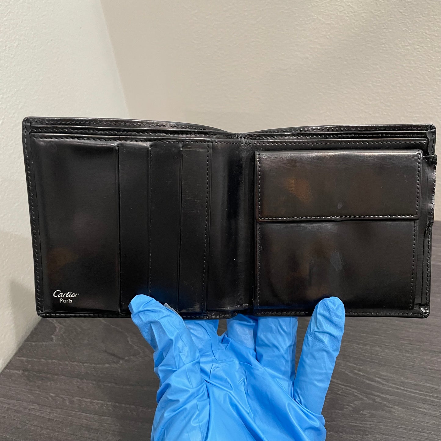 CARTIER Black Leather Men's Wallet