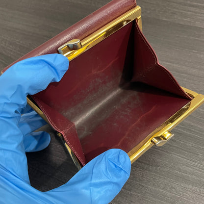 CARTIER Leather Wallet with Kiss Clasp