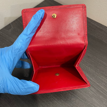 LOUIS VUITTON Red Epi Leather Wallet