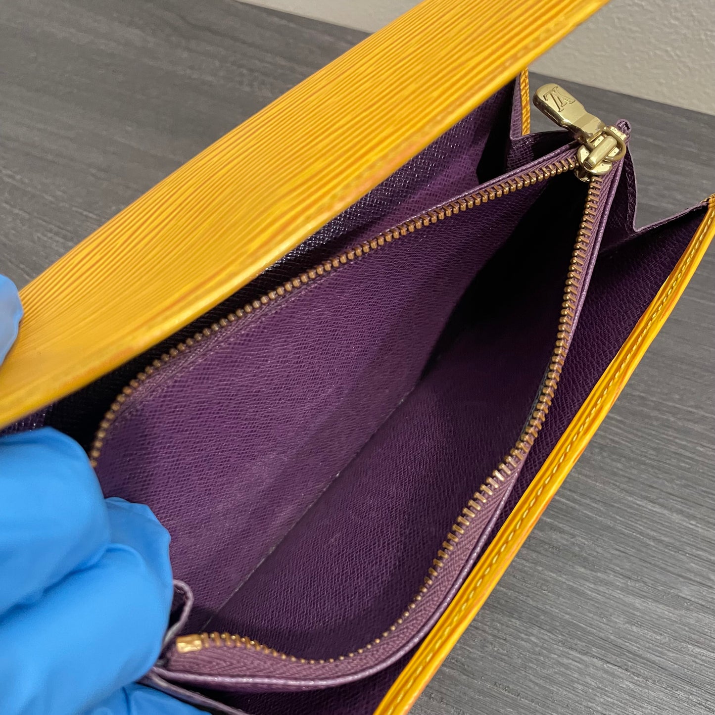 LOUIS VUITTON Yellow Epi Leather Wallet
