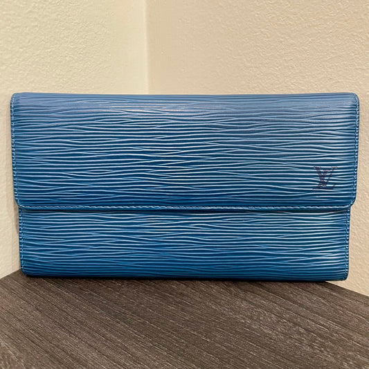 LOUIS VUITTON Blue Epi Leather Wallet