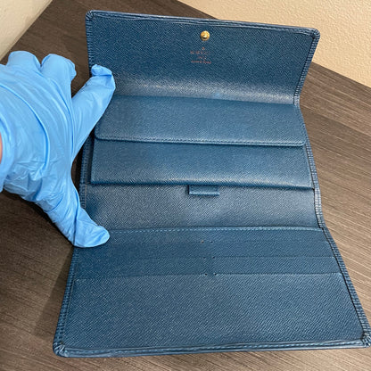 LOUIS VUITTON Blue Epi Leather Wallet