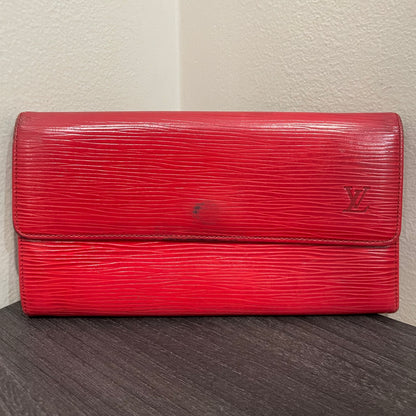 LOUIS VUITTON Red Epi Leather Wallet