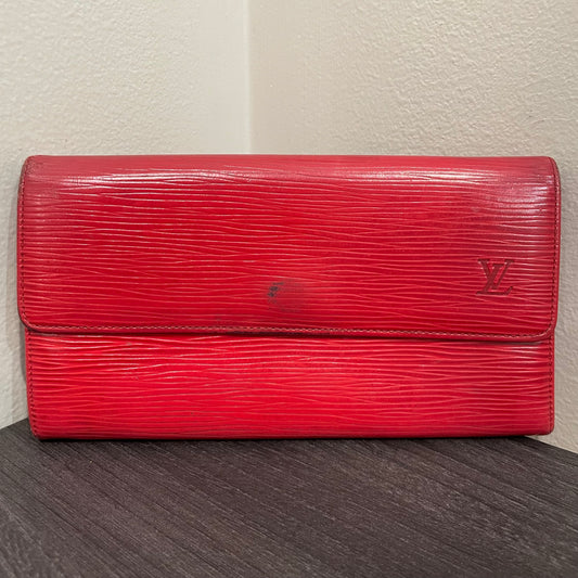 LOUIS VUITTON Red Epi Leather Wallet