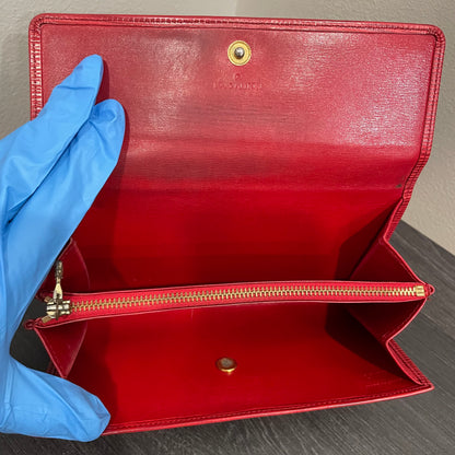 LOUIS VUITTON Red Epi Leather Wallet