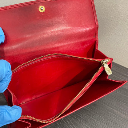 LOUIS VUITTON Red Epi Leather Wallet