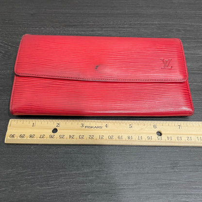 LOUIS VUITTON Red Epi Leather Wallet