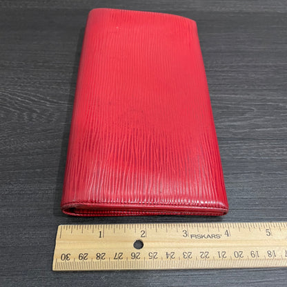 LOUIS VUITTON Red Epi Leather Wallet
