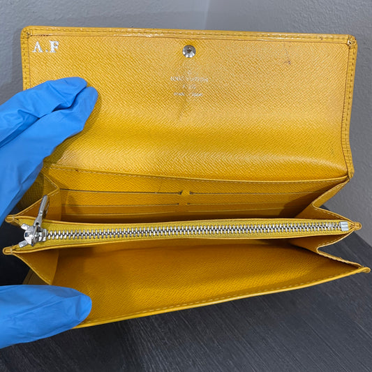 LOUIS VUITTON Yellow Epi Leather Wallet