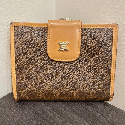 CELINE Canvas Wallet with Kiss Clasp