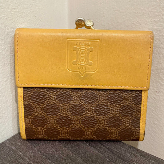 CELINE Canvas Wallet with Kiss Clasp