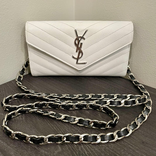YVES SAINT LAURENT YSL Caviar Wallet on Chain