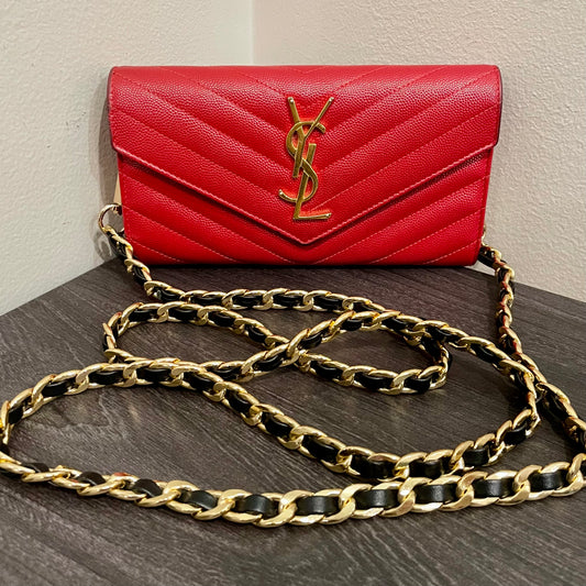 YVES SAINT LAURENT YSL Caviar Wallet on Chain