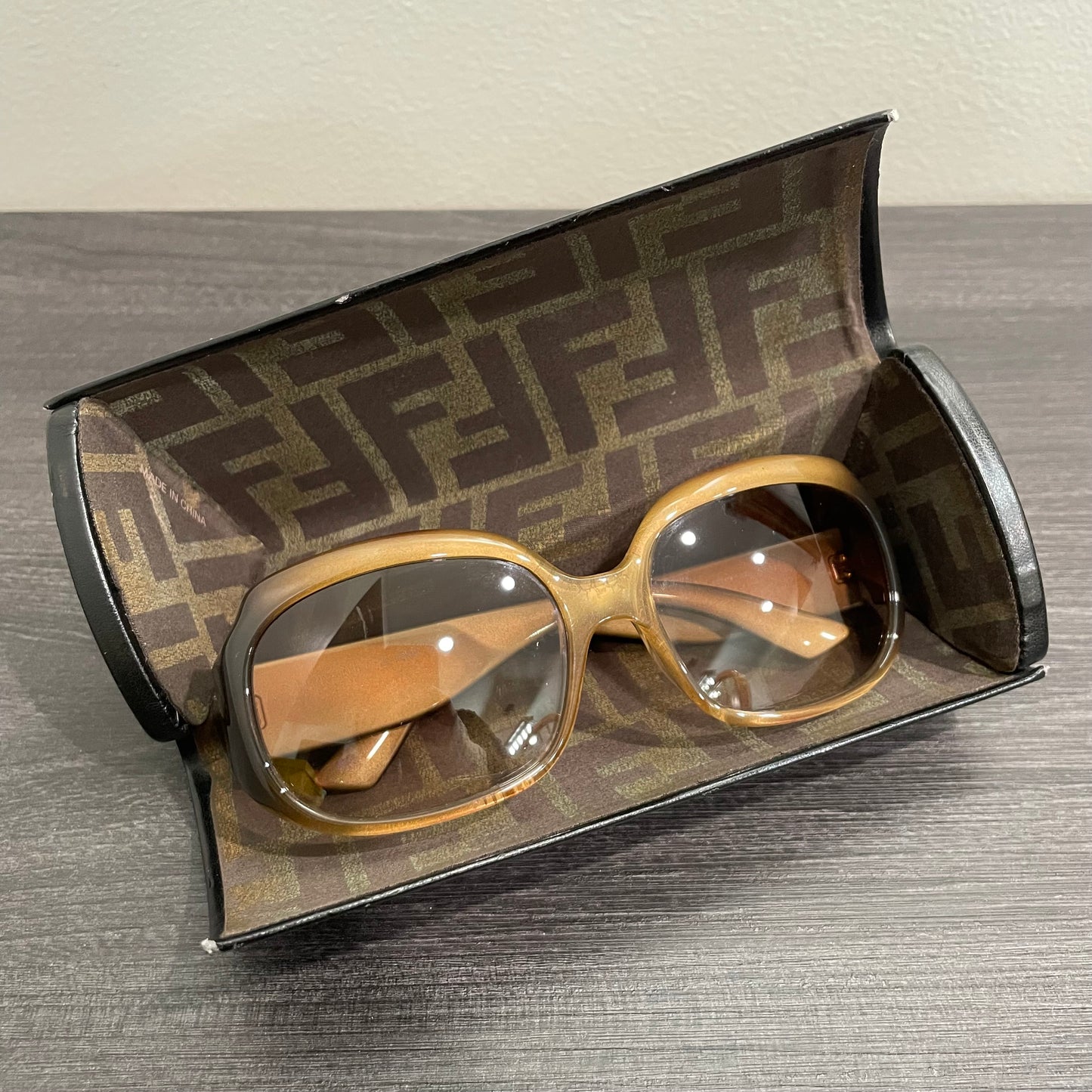 Fendi Gold Frame Sunglasses with Case