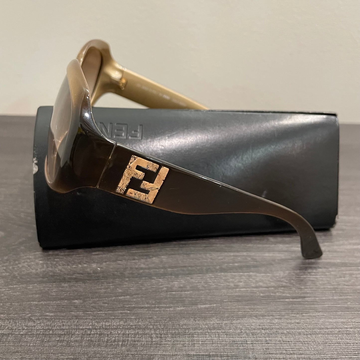 Fendi Gold Frame Sunglasses with Case