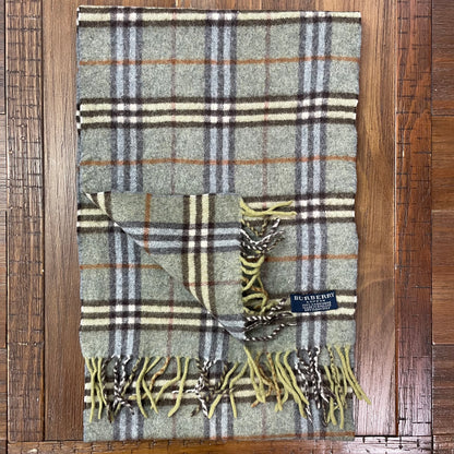 BURBERRY Sage Green 100% Cashmere Scarf Stole