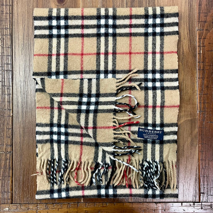 BURBERRY Brown 100% Lambswool Scarf Stole