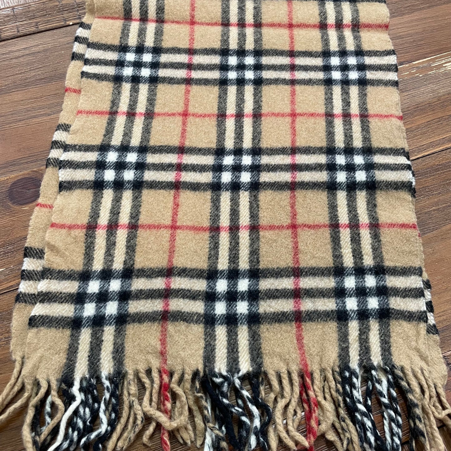 BURBERRY Brown 100% Lambswool Scarf Stole