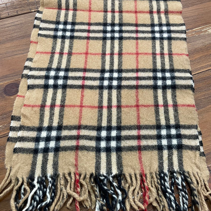 BURBERRY Brown 100% Lambswool Scarf Stole
