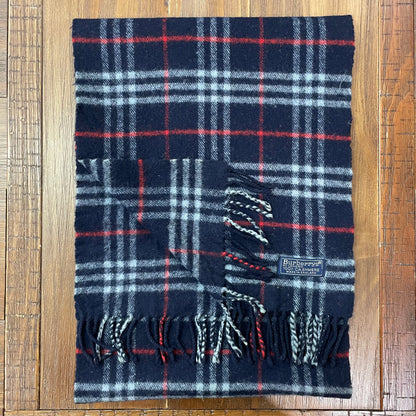 Vintage BURBERRYS Blue 100% Cashmere Scarf Stole